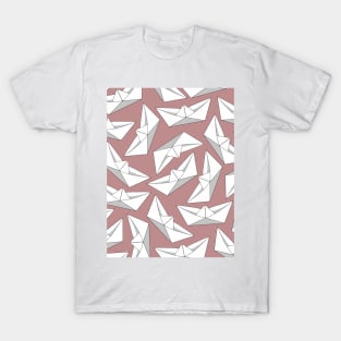 Origami Boat Pink T-Shirt